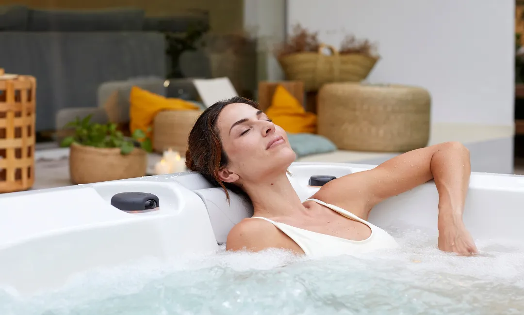 woman relaxing in a therapeutic spa