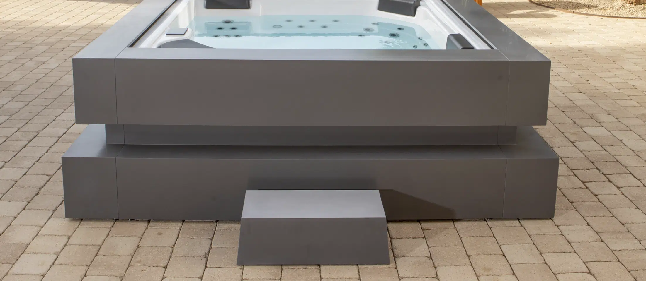 exclusive spa stairs grey